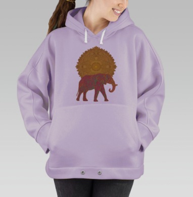 Слон, несущий Солнце, Hoodie Oversize Fiolet