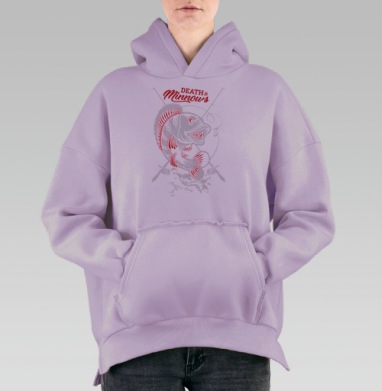 Смерть пескарям, Hoodie Oversize Fiolet, утепленная