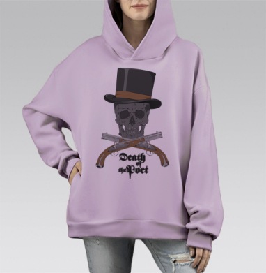 СМЕРТЬ ПОЭТА, Hoodie Mono Fiolet, оверсайз, утепленная