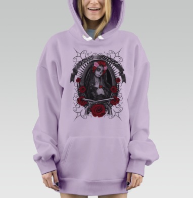 Смерть с ружьём., Hoodie Mjhigh Dig Mel, Fiolet, утепленная