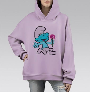 Смурфики  (муж.), Hoodie Mono Fiolet, оверсайз, утепленная
