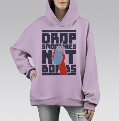 СМУЗИ, Hoodie Mono Fiolet, оверсайз, утепленная