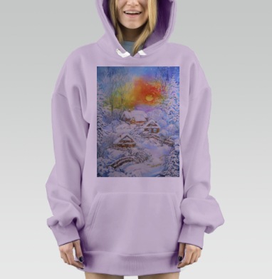 Снежная зима, Hoodie Mjhigh Dig Mel, Fiolet, утепленная