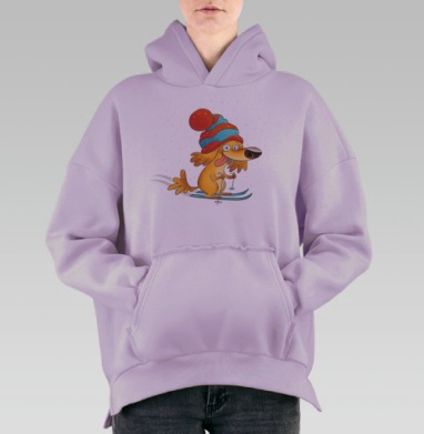 Снежный Бобик, Hoodie Oversize Fiolet, утепленная