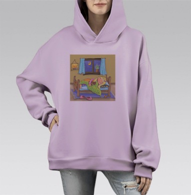 Сны, Hoodie Mono Fiolet, оверсайз, утепленная