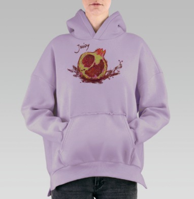Сочный гранат, Hoodie Oversize Fiolet, утепленная