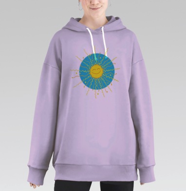 солнце радо тебе, Hoodie Long Oversize Fiolet