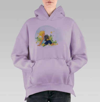 Солнечные обнимашки, Hoodie Oversize Fiolet, утепленная