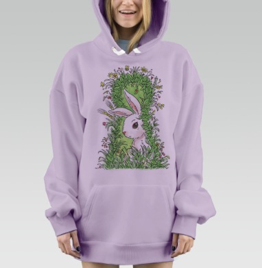 Солнечный кролик, Hoodie Mjhigh Dig Mel, Fiolet, утепленная