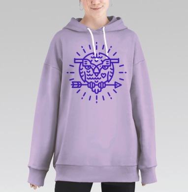 Сова, Hoodie Long Oversize Fiolet