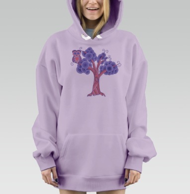 Сова и Дерево, Hoodie Mjhigh Dig Mel, Fiolet, утепленная