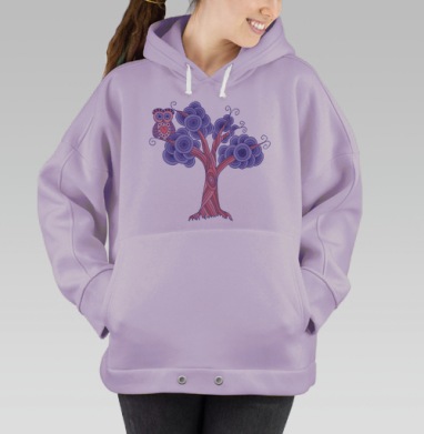 Сова и Дерево, Hoodie Oversize Fiolet