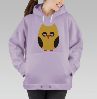 Сова мудрости в минималистичном стиле, Hoodie Oversize Fiolet