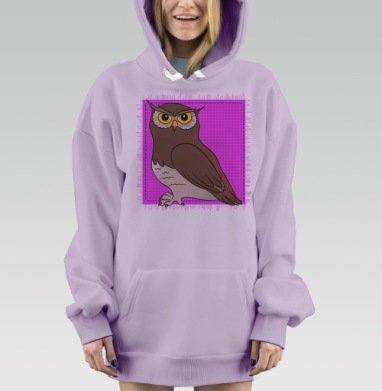 Совушка, Hoodie Mjhigh Dig Mel, Fiolet, утепленная