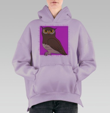 Совушка, Hoodie Oversize Fiolet, утепленная