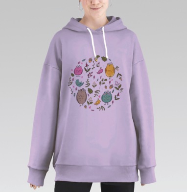 Совушки, Hoodie Long Oversize Fiolet