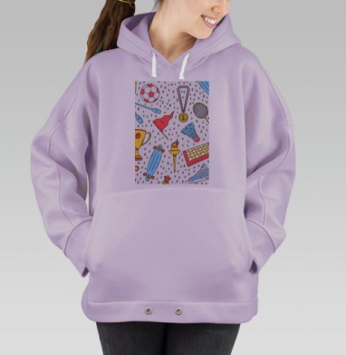 Спортивный паттерн, Hoodie Oversize Fiolet
