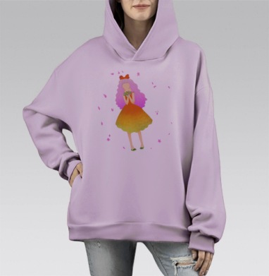 спринг, Hoodie Mono Fiolet, оверсайз, утепленная