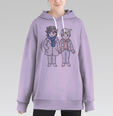 Стильные пальто с шарфом и повседневные образы для мужчин, Hoodie Long Oversize Fiolet