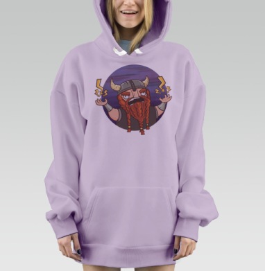 Суровый бородач, Hoodie Mjhigh Dig Mel, Fiolet, утепленная