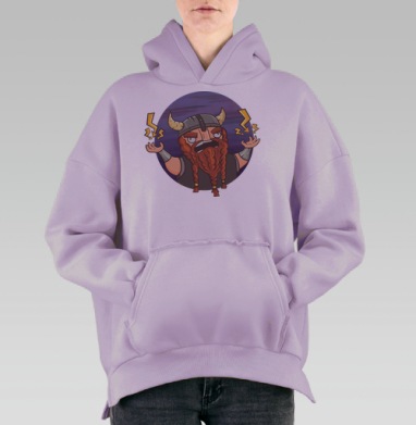 Суровый бородач, Hoodie Oversize Fiolet, утепленная