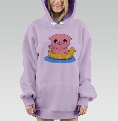 Свинка Сэм и уточка, Hoodie Mjhigh Dig Mel, Fiolet, утепленная