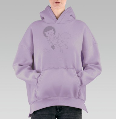 Свободный кот, Hoodie Oversize Fiolet, утепленная