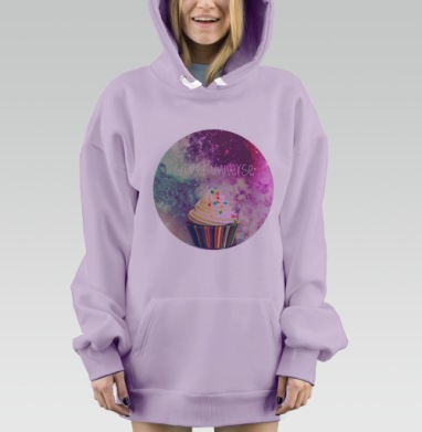 Sweet galaxy / Сладкая галактика, Hoodie Mjhigh Dig Mel, Fiolet, утепленная