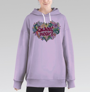 Sweetheart / Сердечко, Hoodie Long Oversize Fiolet