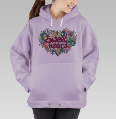 Sweetheart / Сердечко, Hoodie Oversize Fiolet