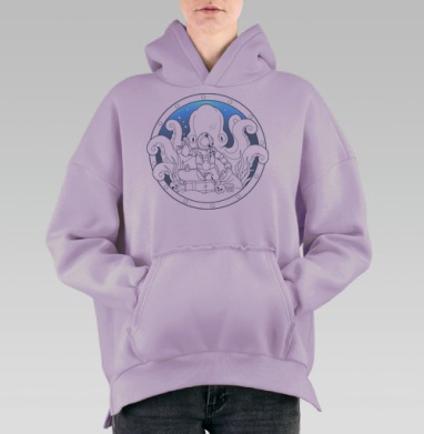 Тайны океана, Hoodie Oversize Fiolet, утепленная
