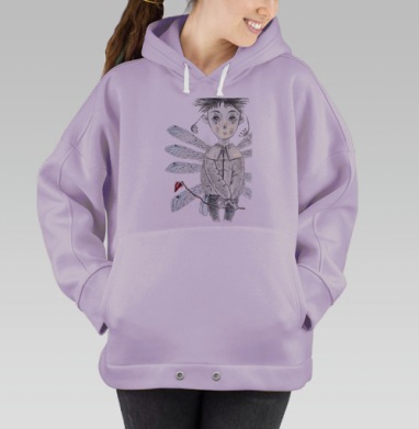 Тебе, мое сердечко. Крылатый мальчик, Hoodie Oversize Fiolet