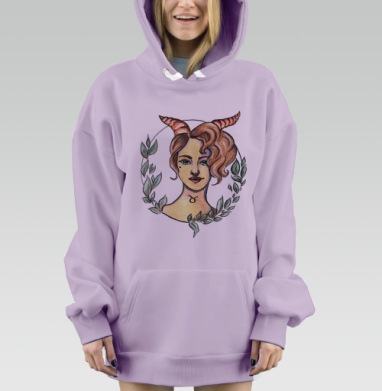 Телец. Знак зодиака, Hoodie Mjhigh Dig Mel, Fiolet, утепленная