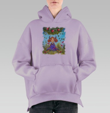 Телец. Знак зодиака, Hoodie Oversize Fiolet, утепленная