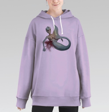 Темная русалка: готический арт боли и трансформации, Hoodie Long Oversize Fiolet
