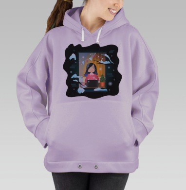 Теплая зима, Hoodie Oversize Fiolet