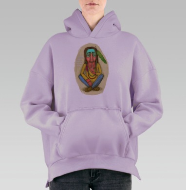 Тишина индейца, Hoodie Oversize Fiolet, утепленная