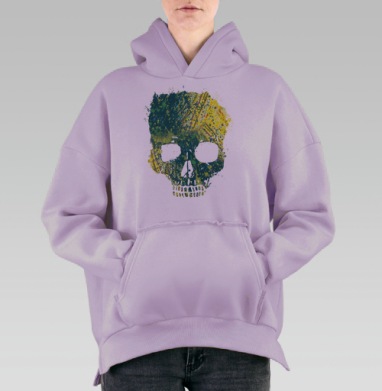 Токсичный череп, Hoodie Oversize Fiolet, утепленная