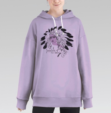 Томагавк любви    (жен.), Hoodie Long Oversize Fiolet