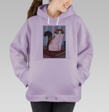 ТРЕХЦВЕТНЫЙ МЯУ, Hoodie Oversize Fiolet