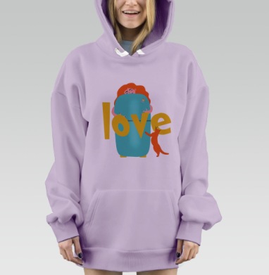 ТруЛав, Hoodie Mjhigh Dig Mel, Fiolet, утепленная