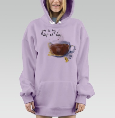 Ты моя чашка чая, Hoodie Mjhigh Dig Mel, Fiolet, утепленная