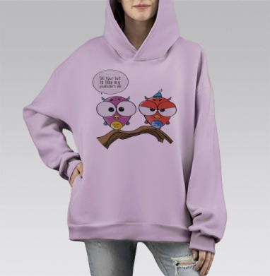 Удачный комплимент, Hoodie Mono Fiolet, оверсайз, утепленная