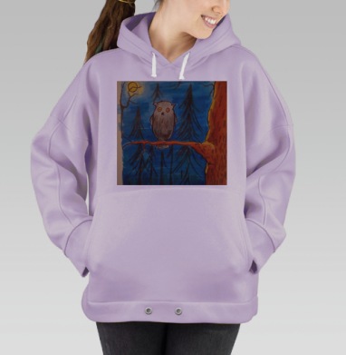 Удивленная сова, Hoodie Oversize Fiolet