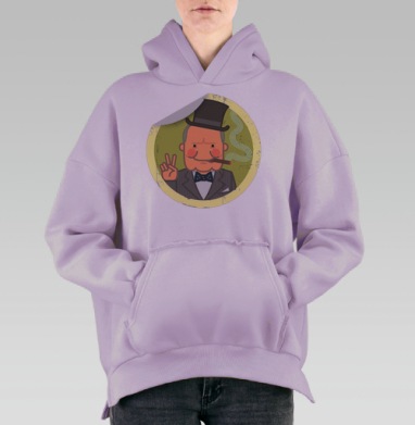 Уинстон Черчилль, Hoodie Oversize Fiolet, утепленная