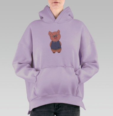 Умный Свин, Hoodie Oversize Fiolet, утепленная