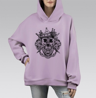 Urbem Saeva 1, Hoodie Mono Fiolet, оверсайз, утепленная