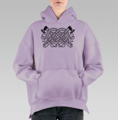 Узор в кельтском стиле. Кельтский узел., Hoodie Oversize Fiolet, утепленная