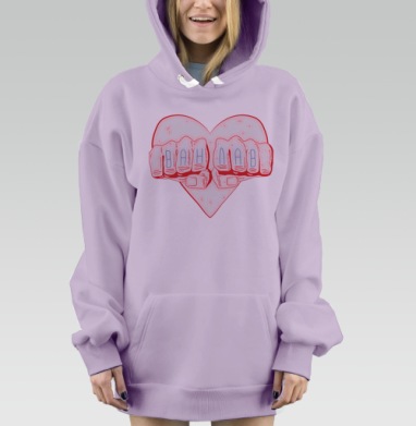Ван лав, Hoodie Mjhigh Dig Mel, Fiolet, утепленная