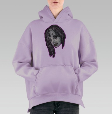 Ведьма голова, Hoodie Oversize Fiolet, утепленная